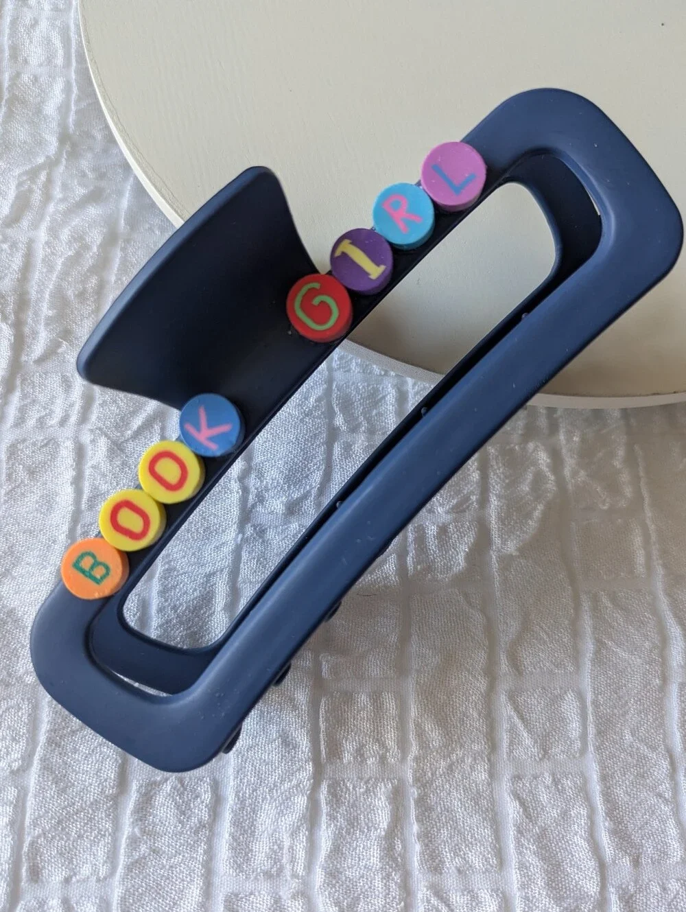 Book Girl Hairclip Claw Style Handcrafted | NWT